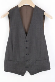 SUITSUPPLY Lazio Men Waistcoat UK40L Grey Pure Wool Patterned Lined V-neck