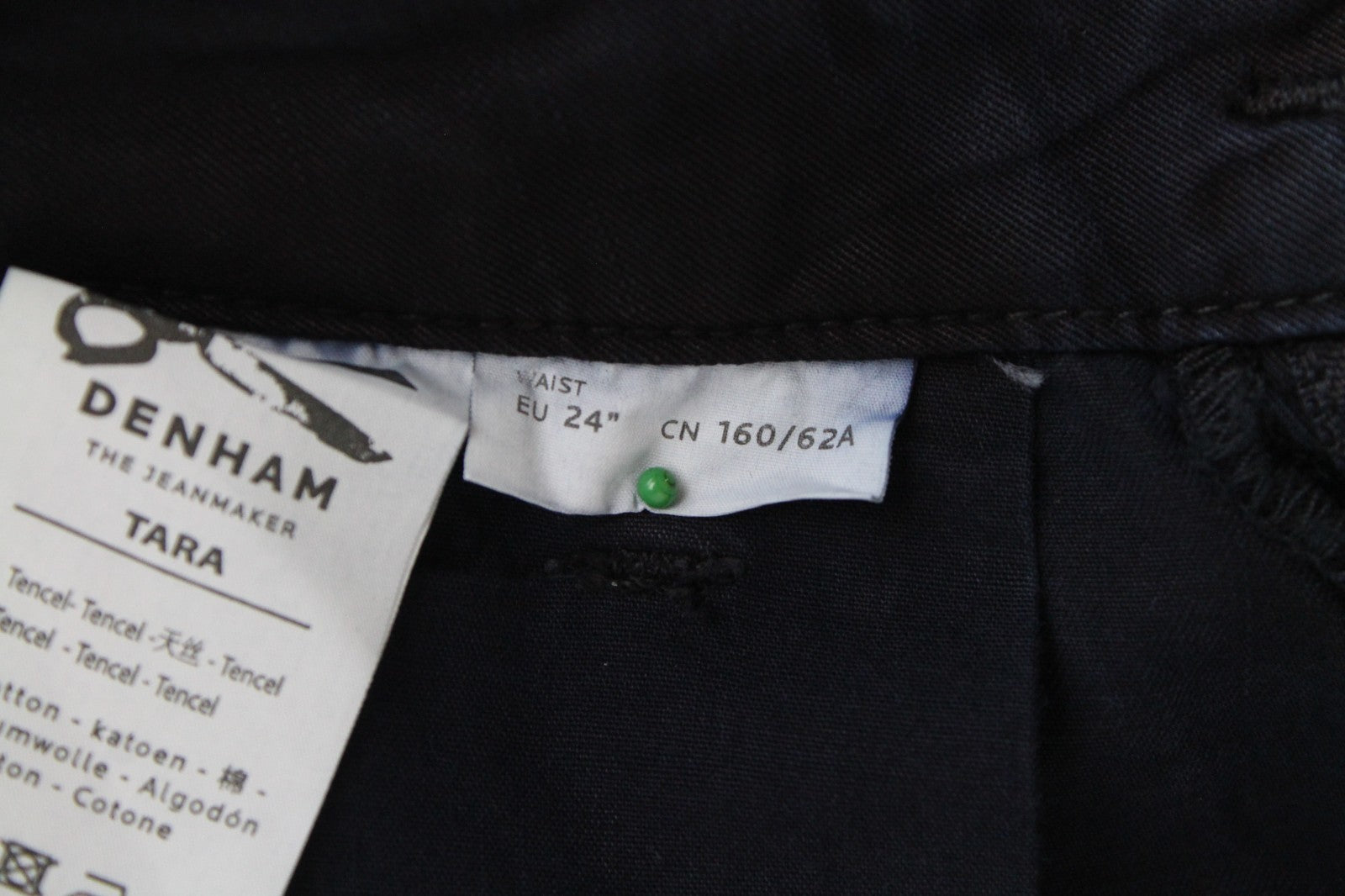 DENHAM Tara Women Trousers W24/L28 Navy Cotton Blend Cargo Casual Multi Pocket*