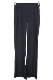 SWEATY BETTY Trim Gym Women Trousers XS Black Stretch Long Bootcut Flat Front