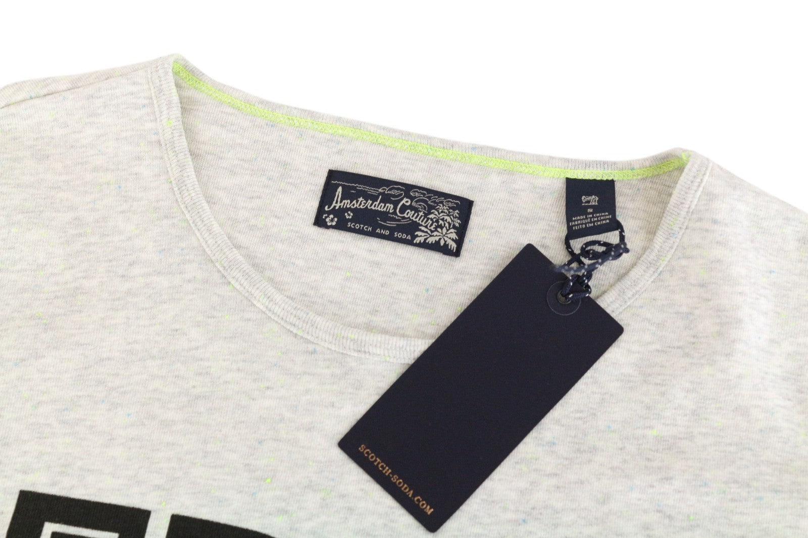 SCOTCH & SODA Ams Couture Men Sweatshirt S Grey Cotton Blend Long Sleeved Logo
