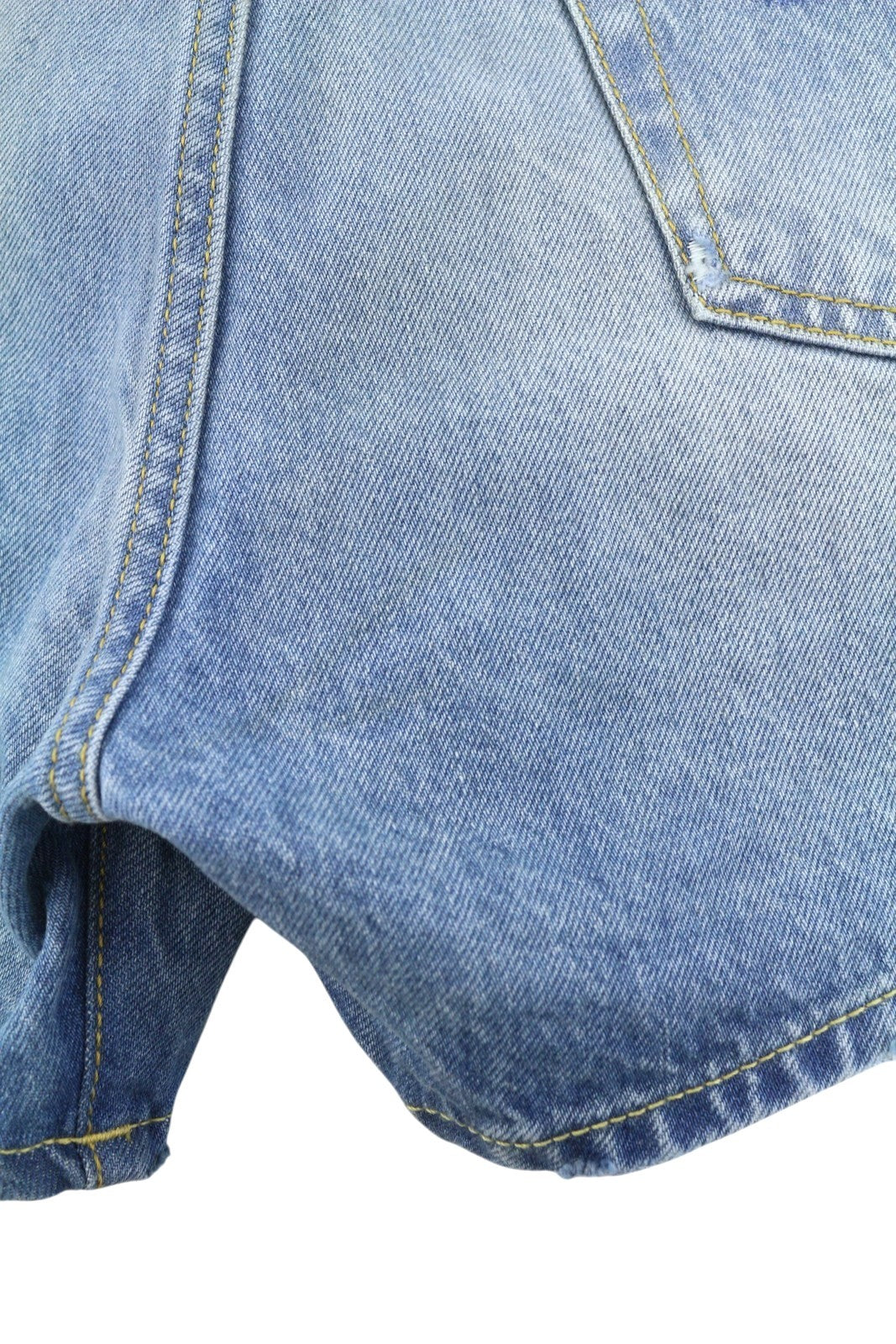 R13 Cross Over Women Shorts 24 Bain Blue Asymmetric Button Fastening Denim