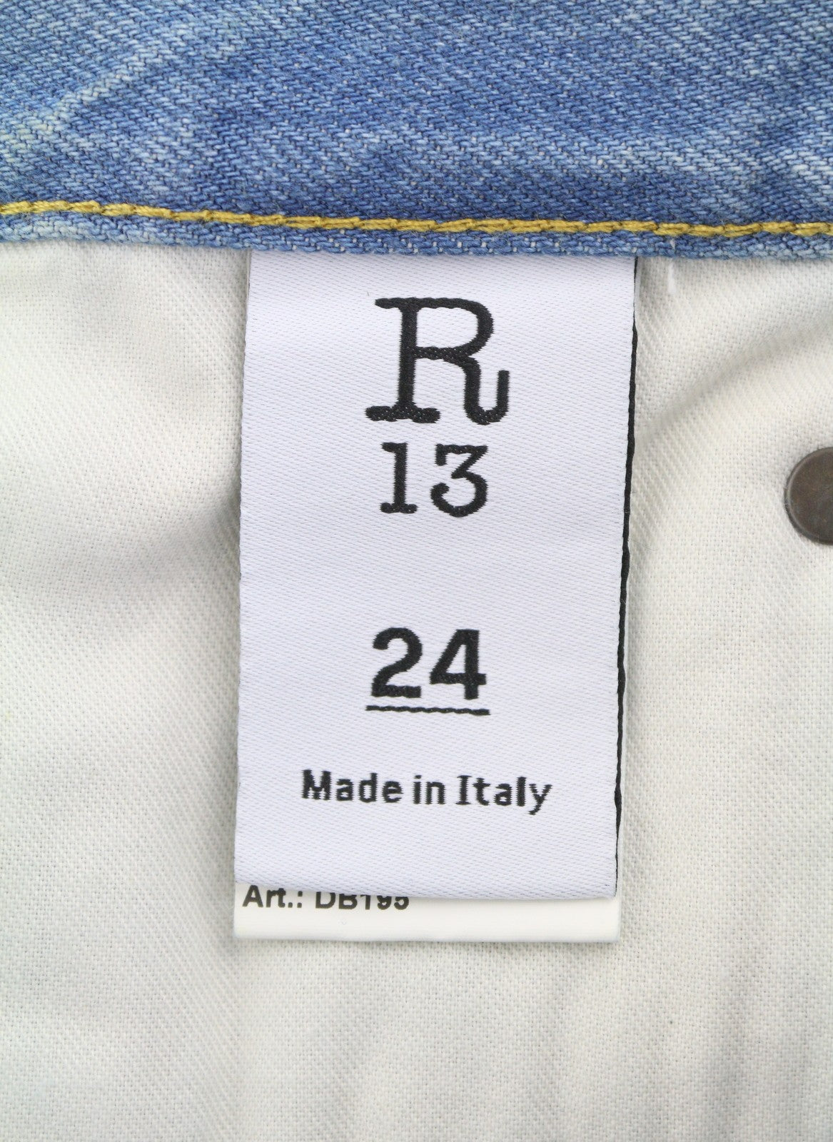 R13 Cross Over Women Shorts 24 Bain Blue Asymmetric Button Fastening Denim