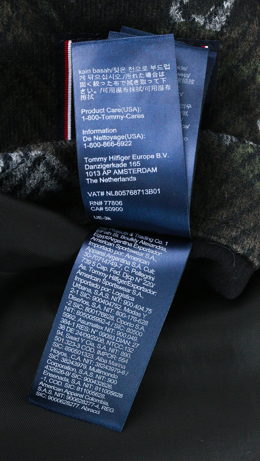 TOMMY HILFIGER Herringbone Camo Men Coat ~M Single Breasted Wool Blend Tailored