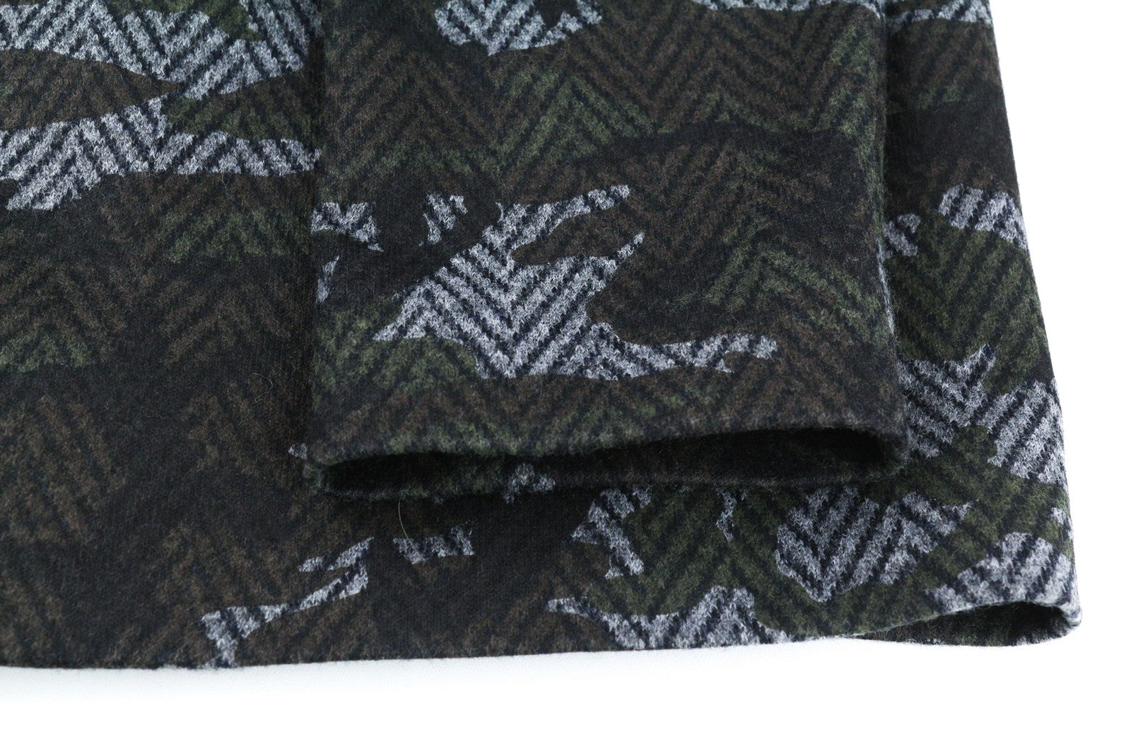 TOMMY HILFIGER Herringbone Camo Men Coat ~M Single Breasted Wool Blend Tailored