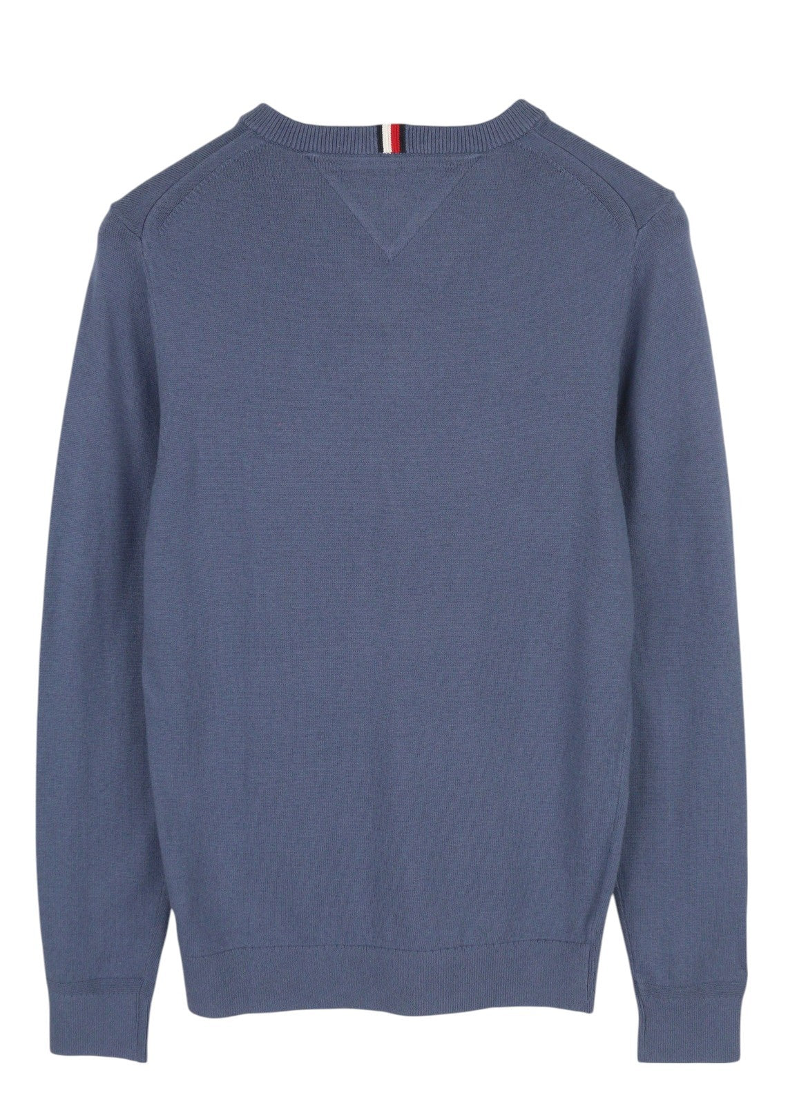 TOMMY HILFIGER Pima Org Ctn Cashmere V Neck Men Jumper XS Blue Pull On Knitted
