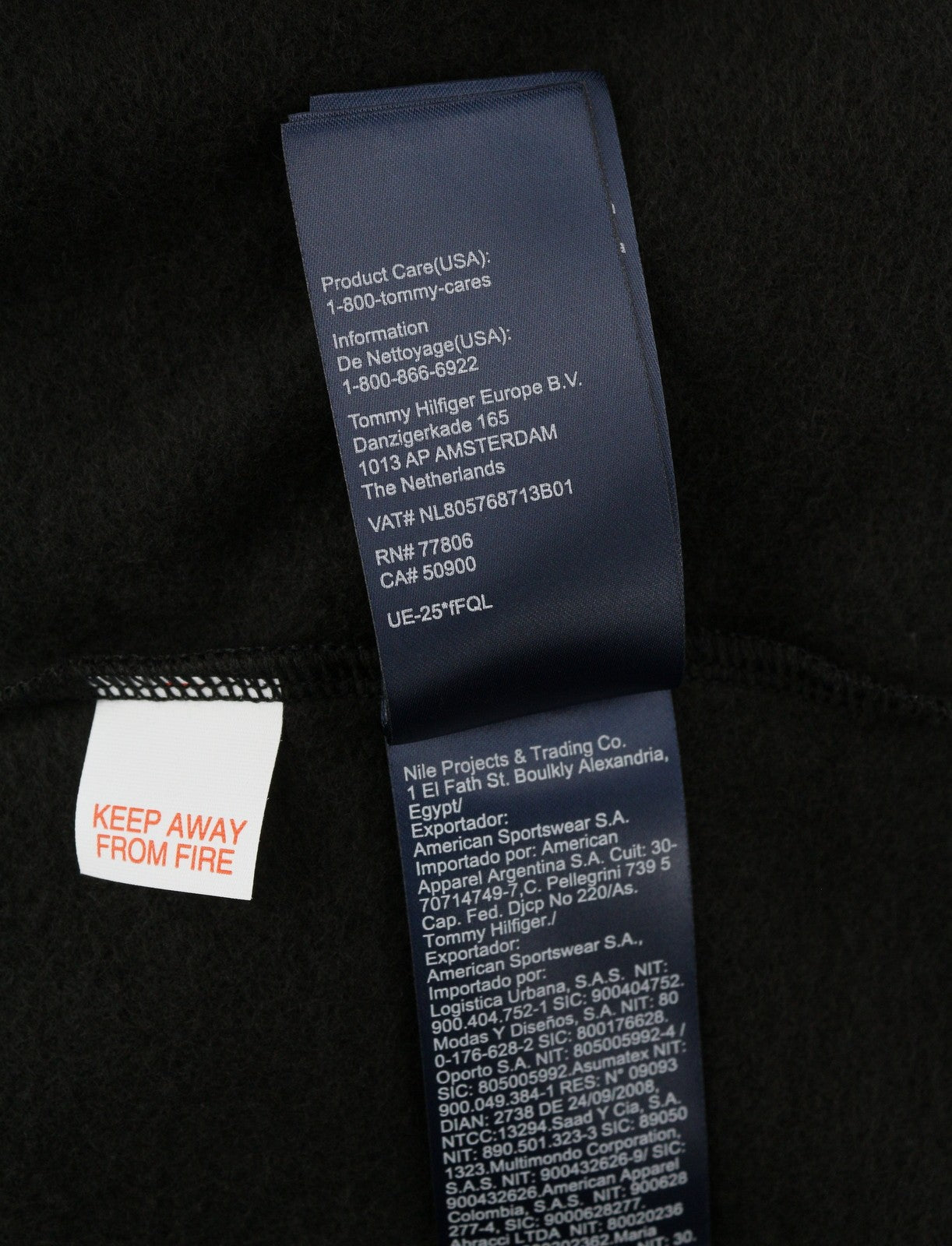 TOMMY HILFIGER OH Men Hoodie M Pull On Black Front Logo Pyjama Top Sleepwear
