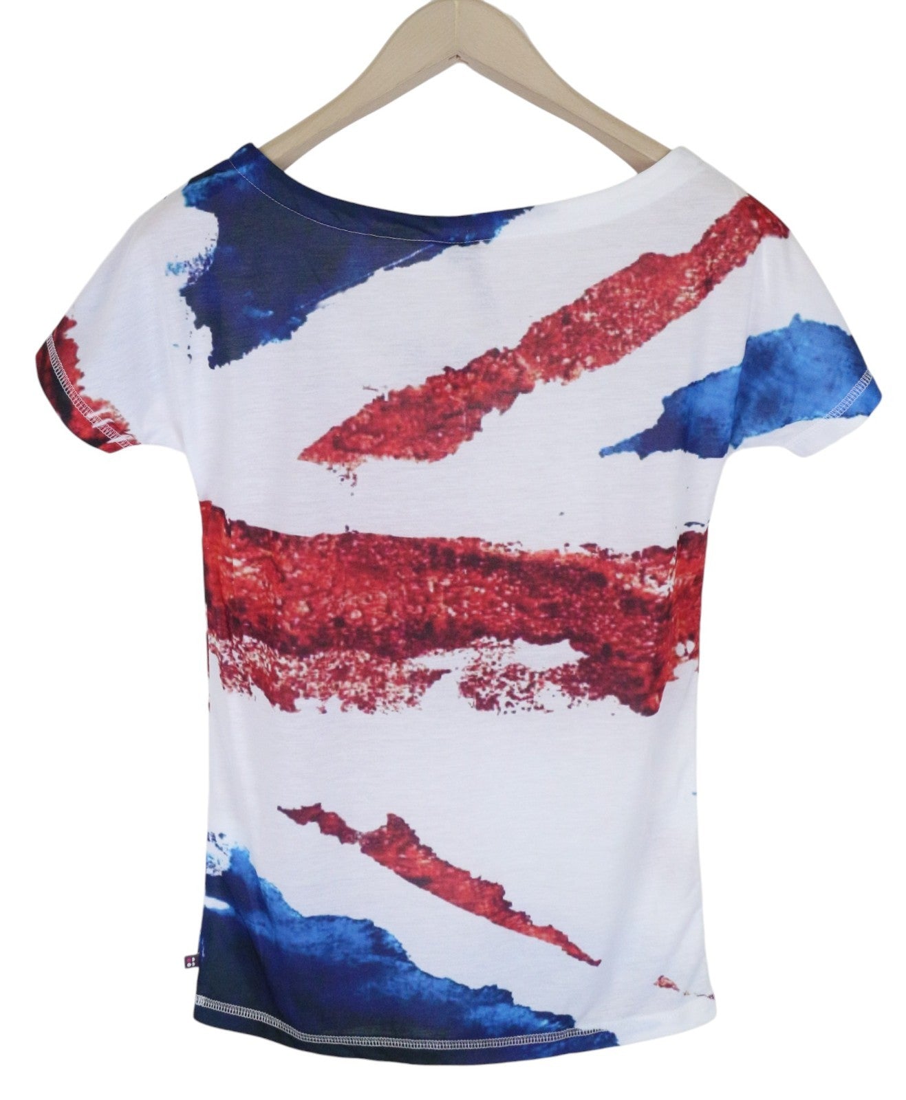SCOTCH & SODA Boyfriend Tee Women T-Shirt XS White Printed Loose Short Sleeved