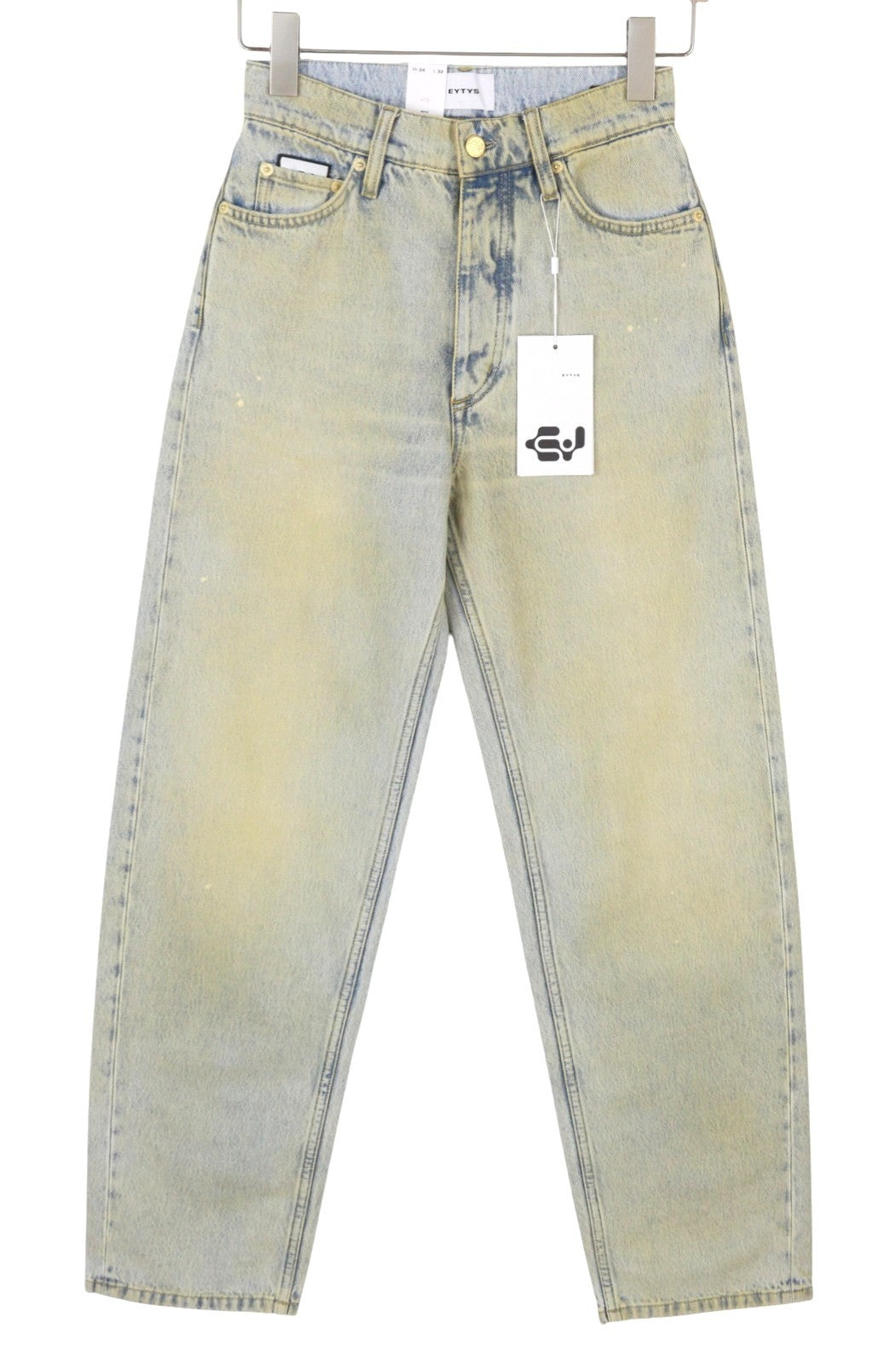 EYTYS Benz Bronze Baggy Fit Women Jeans W24/L32 Blue Faded Aged Painted RRP370
