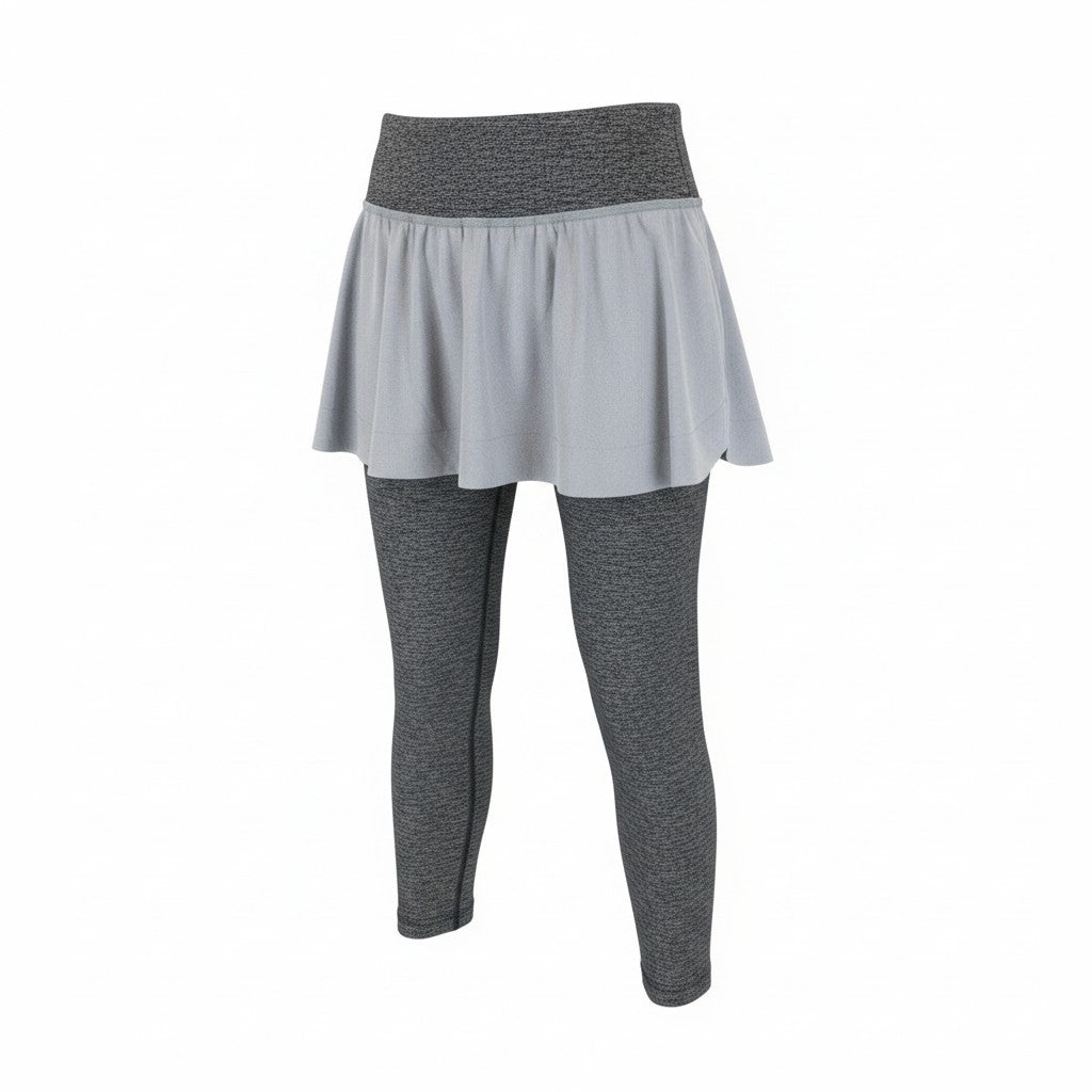 SWEATY BETTY Women Sport Leggings ~W26 Grey Layered Capri Skrit Activewear Gym