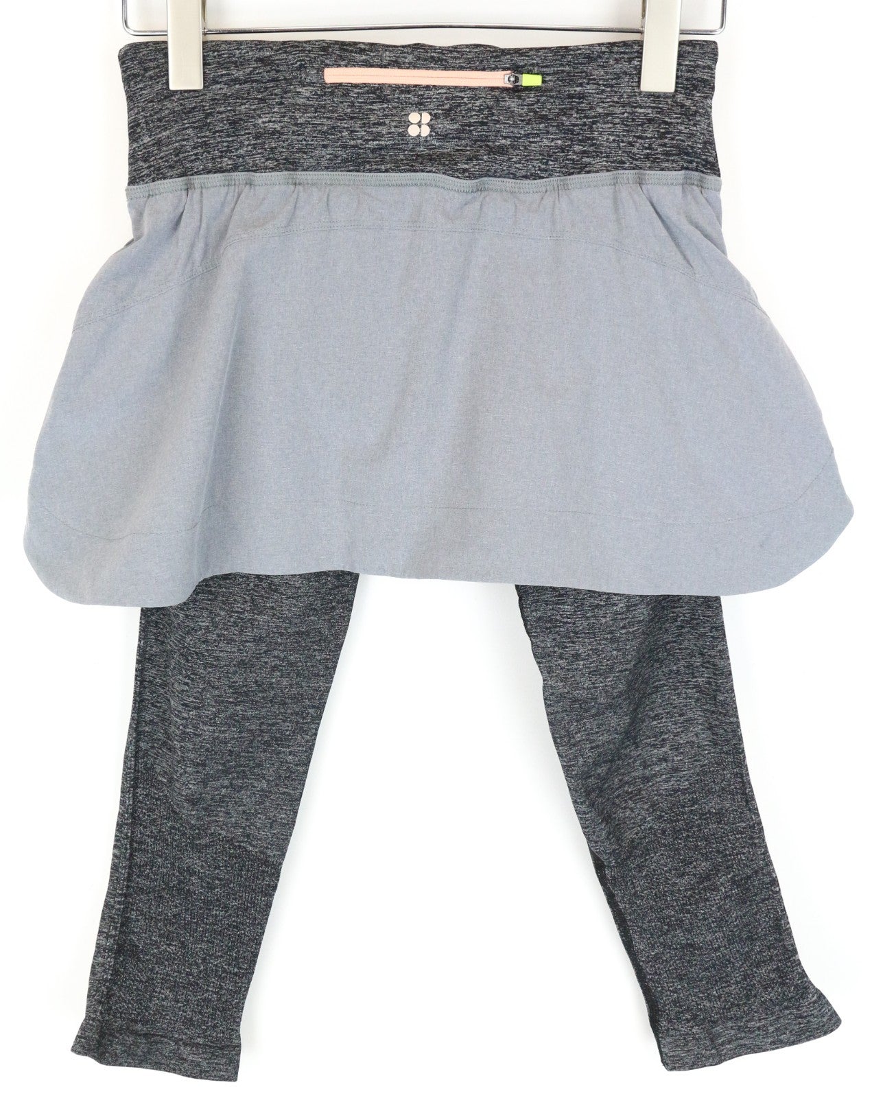 SWEATY BETTY Women Sport Leggings ~W26 Grey Layered Capri Skrit Activewear Gym