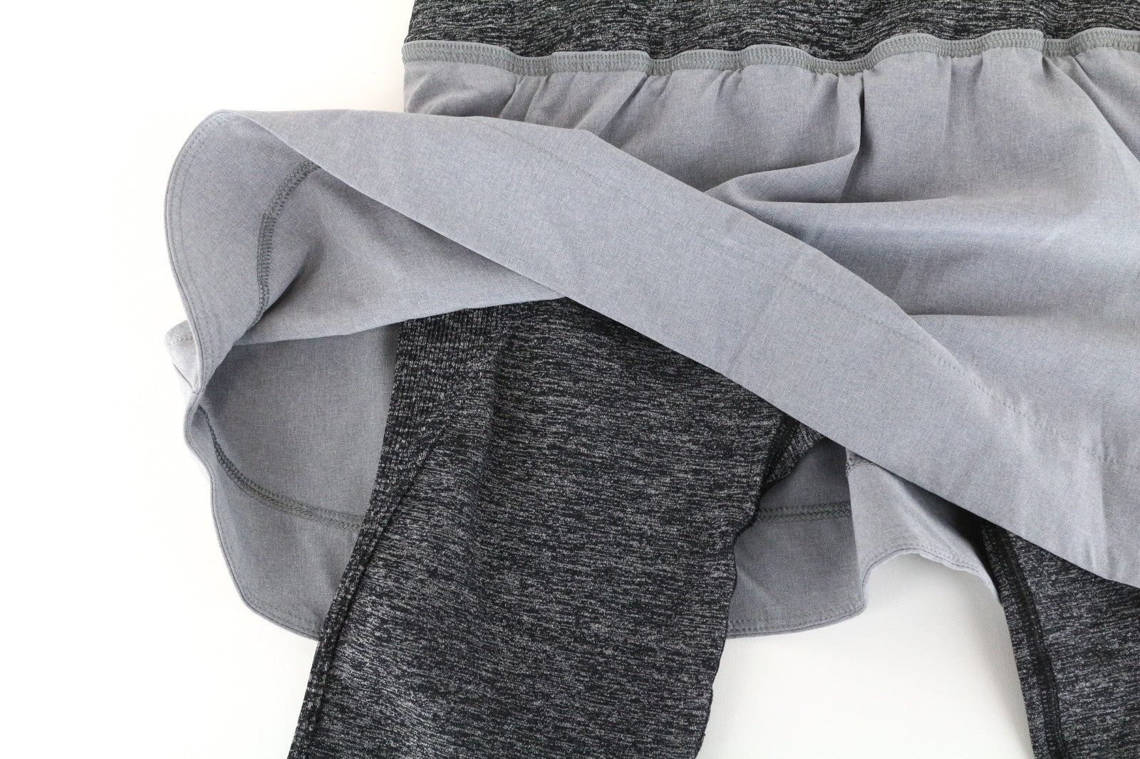 SWEATY BETTY Women Sport Leggings ~W26 Grey Layered Capri Skrit Activewear Gym
