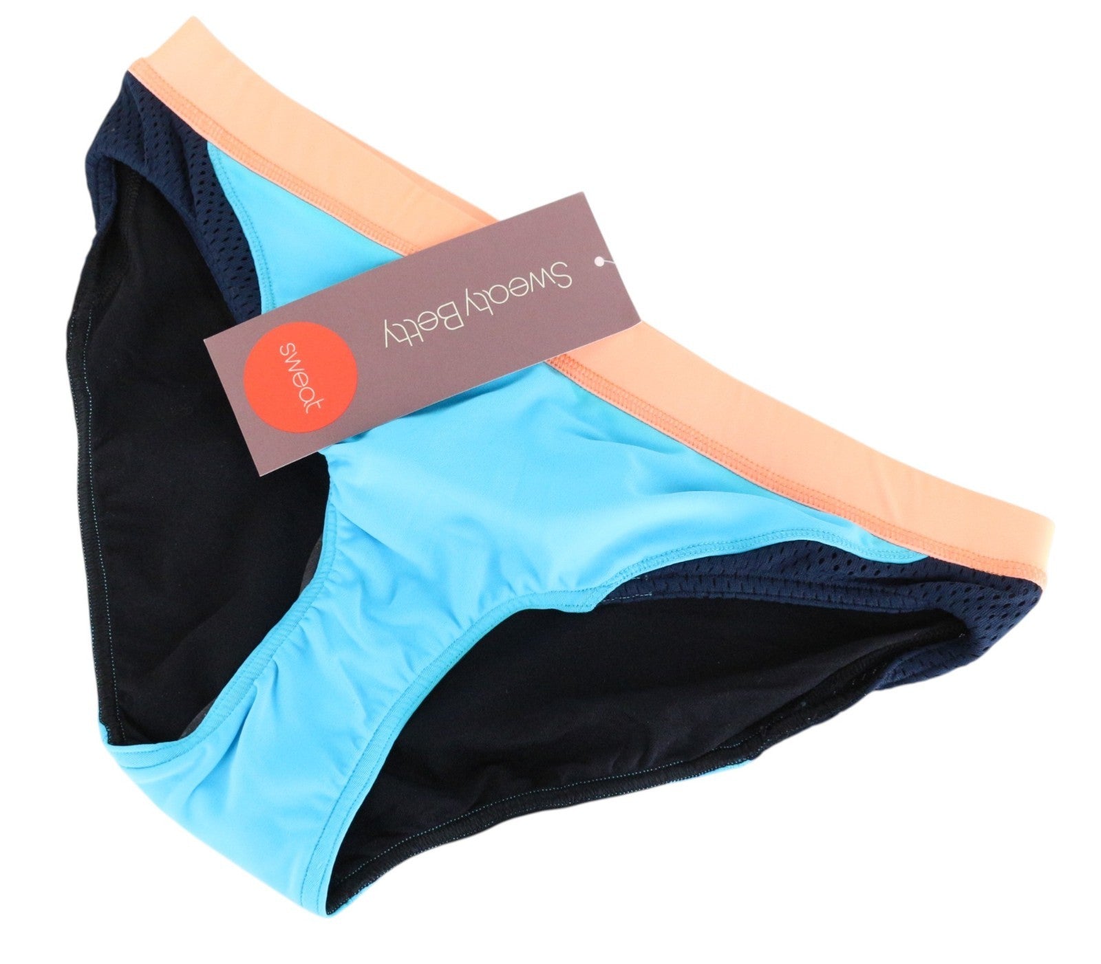 SWEATY BETTY Dive In Women Swimwear XS Blue Stretch Low Rised Bikini Bottom