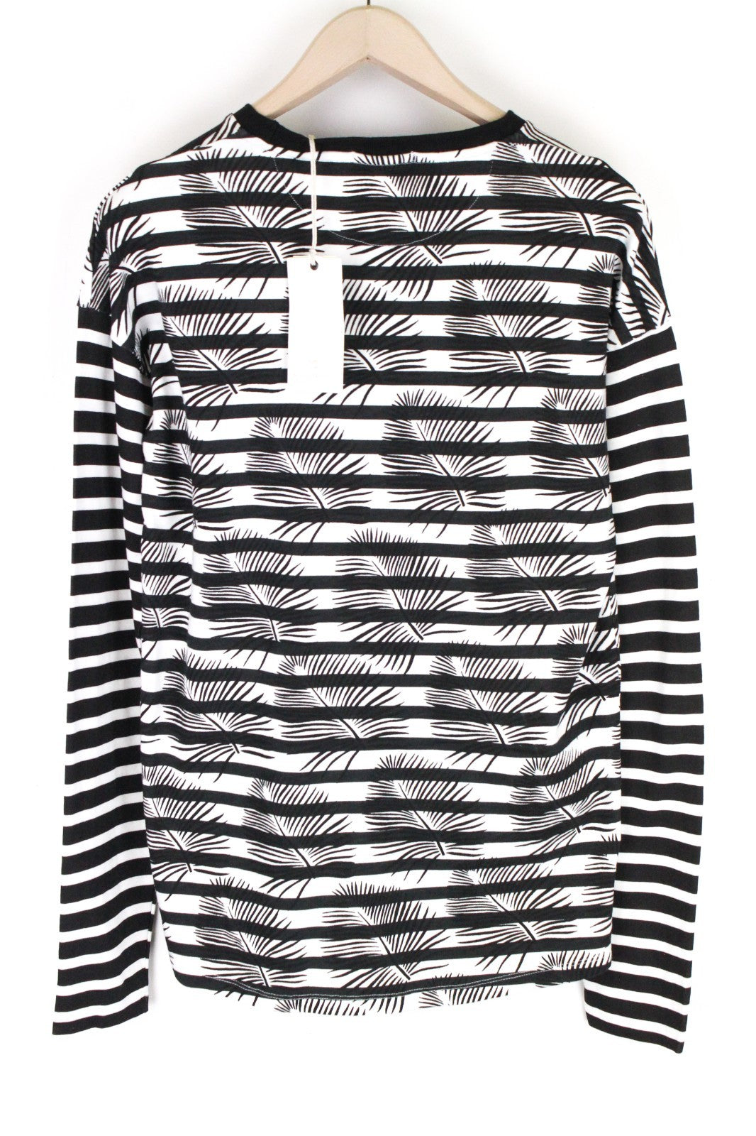 SCOTCH & SODA Ams Couture Men T-Shirt M Black White Striped Cotton Anti Fit