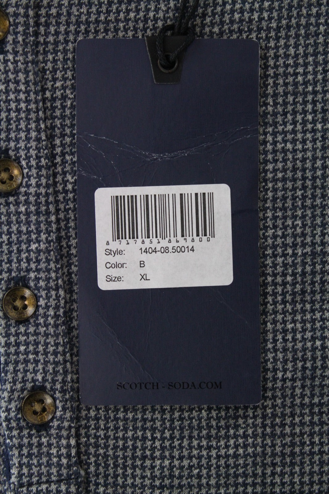 SCOTCH & SODA Ams Couture Men Sweatshirt XL Grey Blue Pattern Pure Cotton