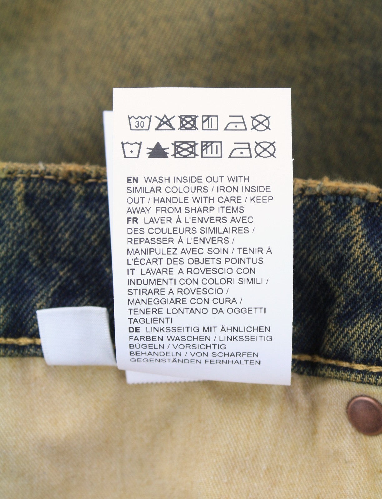 EYTYS Benz Rust Baggy Fit Women Jeans W28/L32 Orange & Blue Faded Unisex RRP370