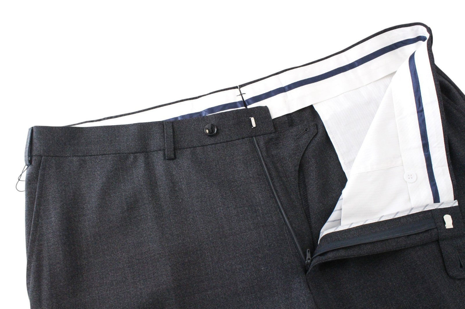 SUITSUPPLY Brescia Men Trousers UK44S Lined Classic Pleat Dark Blue Pure Wool