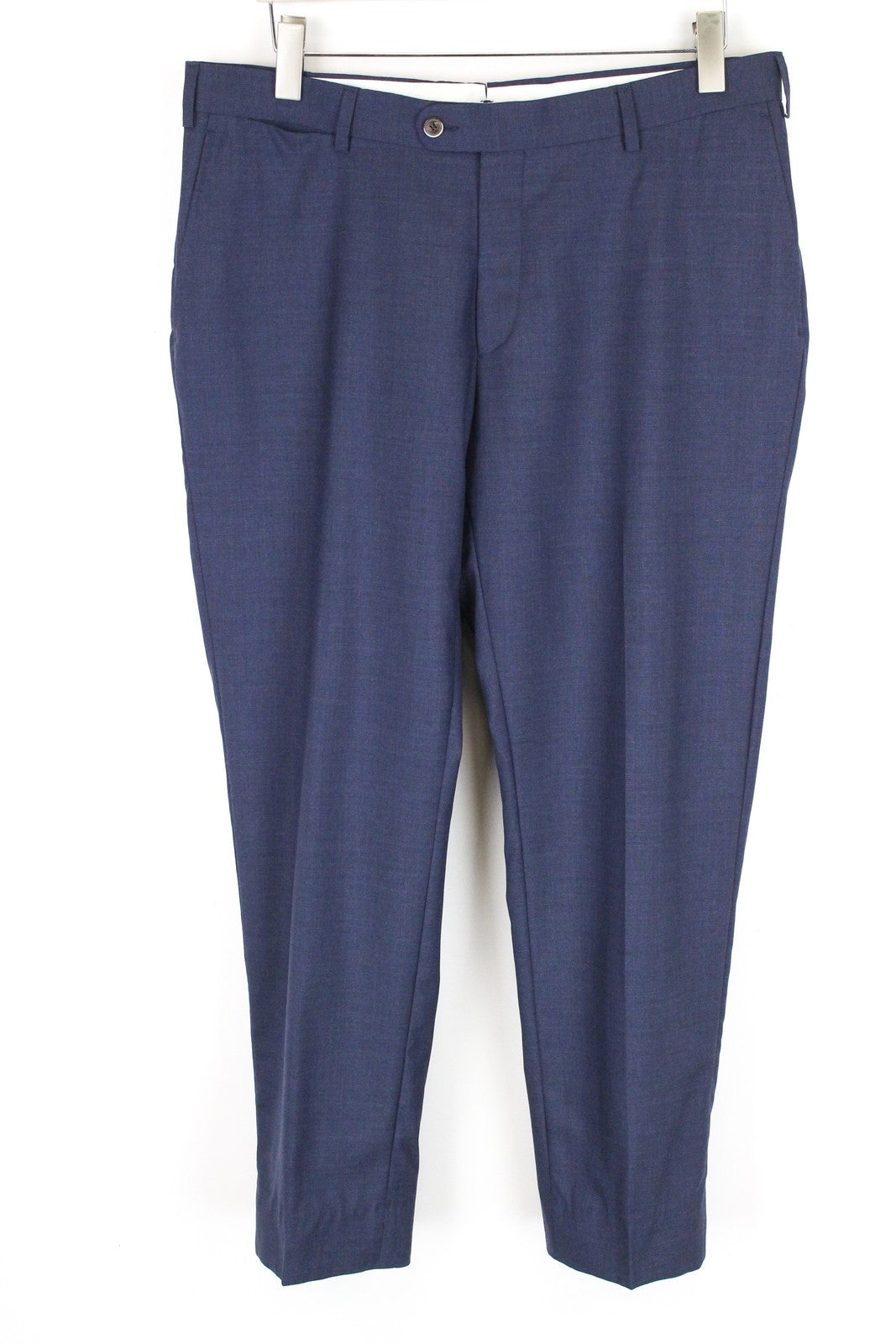 SUITSUPPLY Brescia Men Trousers UK42R Blue Pure Wool Lined Classic Pleat Front