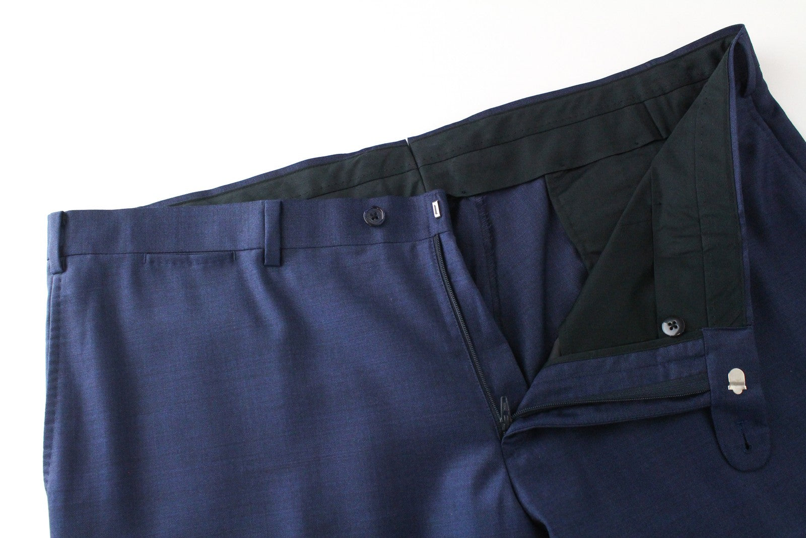 SUITSUPPLY Lazio Men Trousers UK50 Classic Pleated Lined cBlue Pure Wool