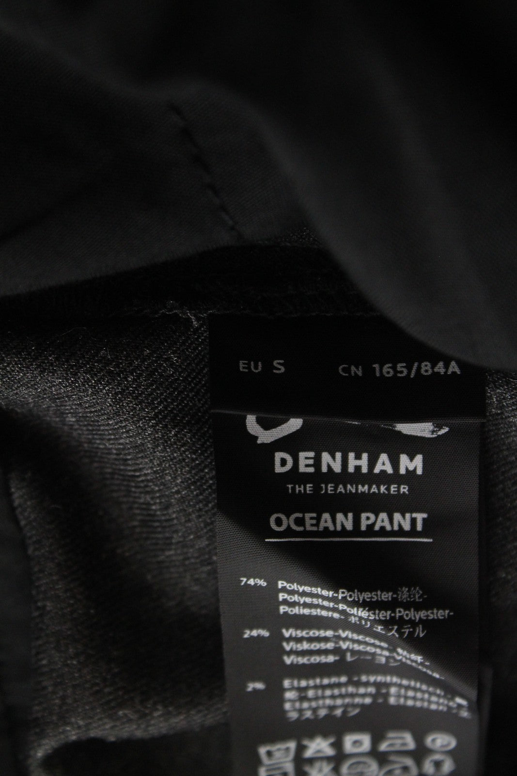 DENHAM Ocean Men Trousers S Grey Stretch Pleated Front Classic Formal Cropped