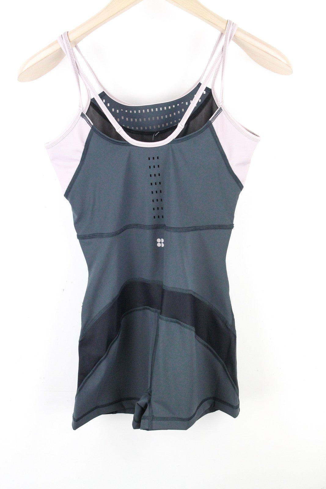 SWEATY BETTY Passe Dance Leotard Women Jumpsuit XS/S Grey Stretch One Piece