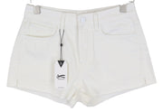DENHAM Melrose Women Shorts W25 Off-White Denim Distressed Classic Non-Stretch
