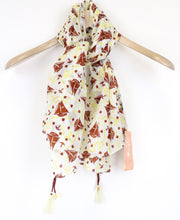 MAISON SCOTCH moteriškas šalikas OS baltas vasarinis kvadratinis burlaivio rašto medvilninis klasikinis 