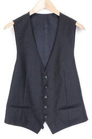 SUITSUPPLY Ferrara Men's Waistcoat UK38S Navy Slim Pure Wool V-Neck Classic Vest