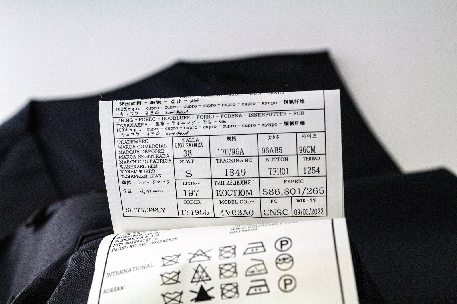 SUITSUPPLY Ferrara Men's Waistcoat UK38S Navy Slim Pure Wool V-Neck Classic Vest