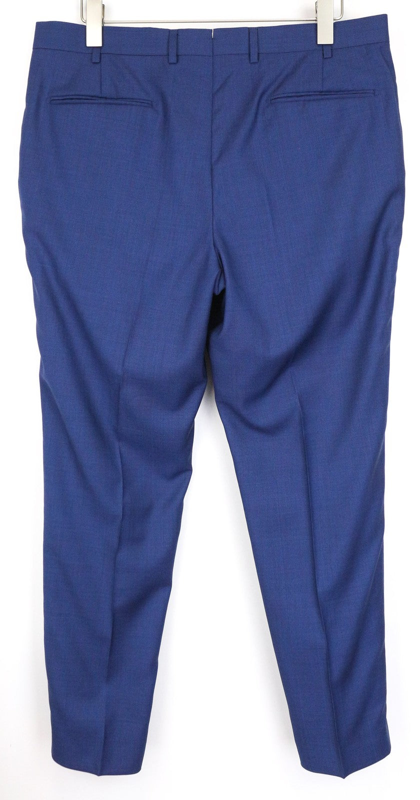 SUITSUPPLY Brescia Men's Trousers UK44S Mid Blue Slim Wool Glen Check Flat-Front