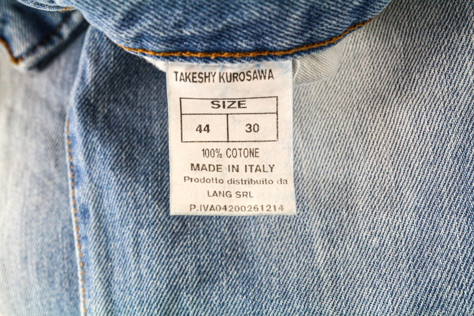 TAKESHY KUROSAWA TK08FR Men's Jeans W30 Blue Slim Distressed Non-Stretch