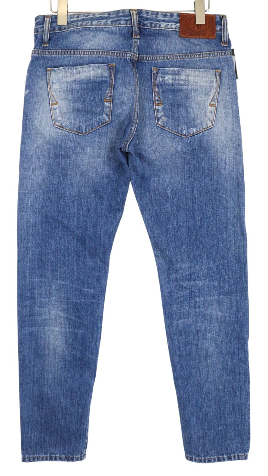 TAKESHY KUROSAWA TK08 Men's Jeans W34 Blue Slim Distressed Button Fly