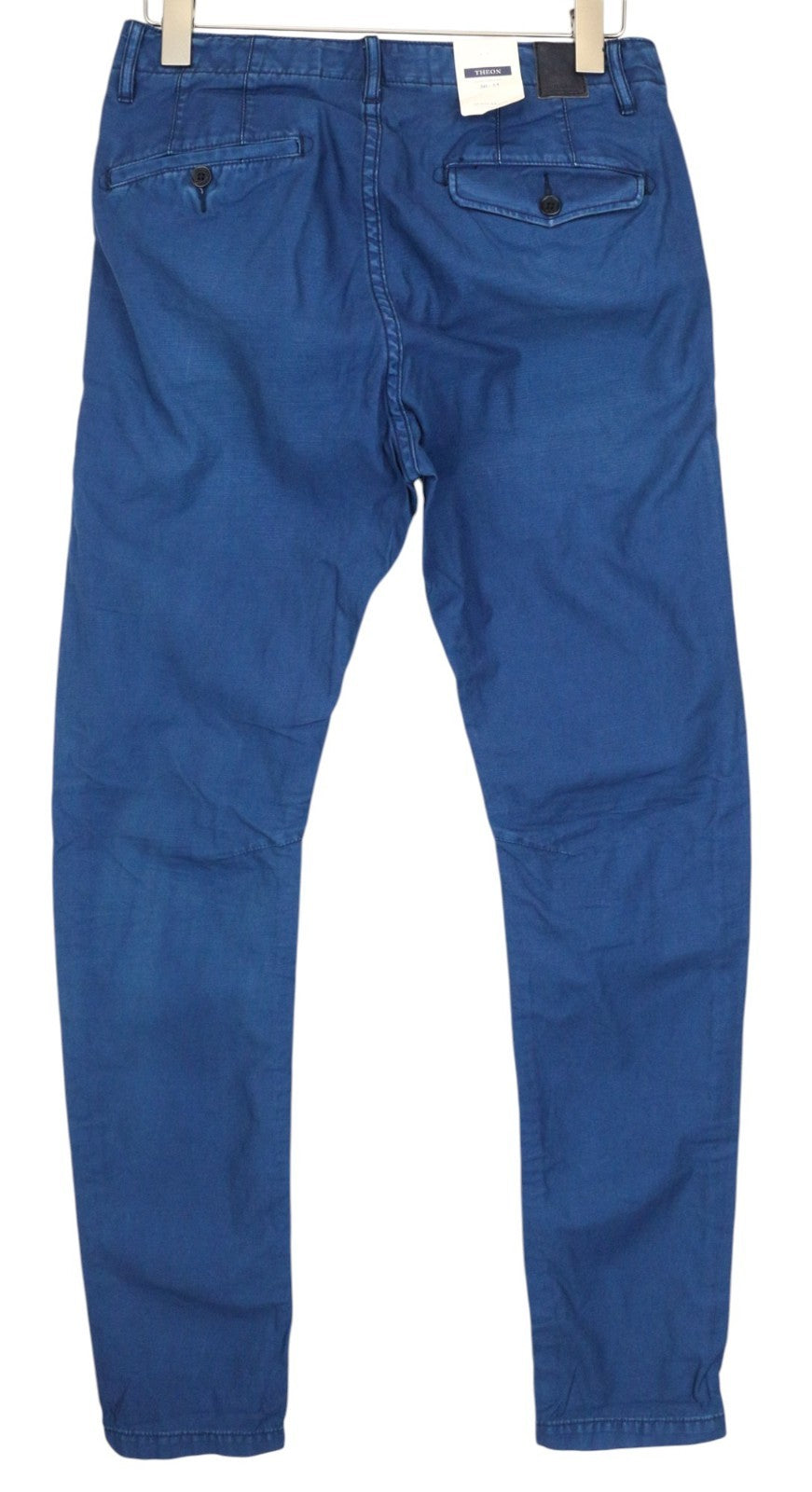 SCOTCH & SODA Theon Men's Trousers W30/L34 Blue Non-Stretch Dyed Loose Chino
