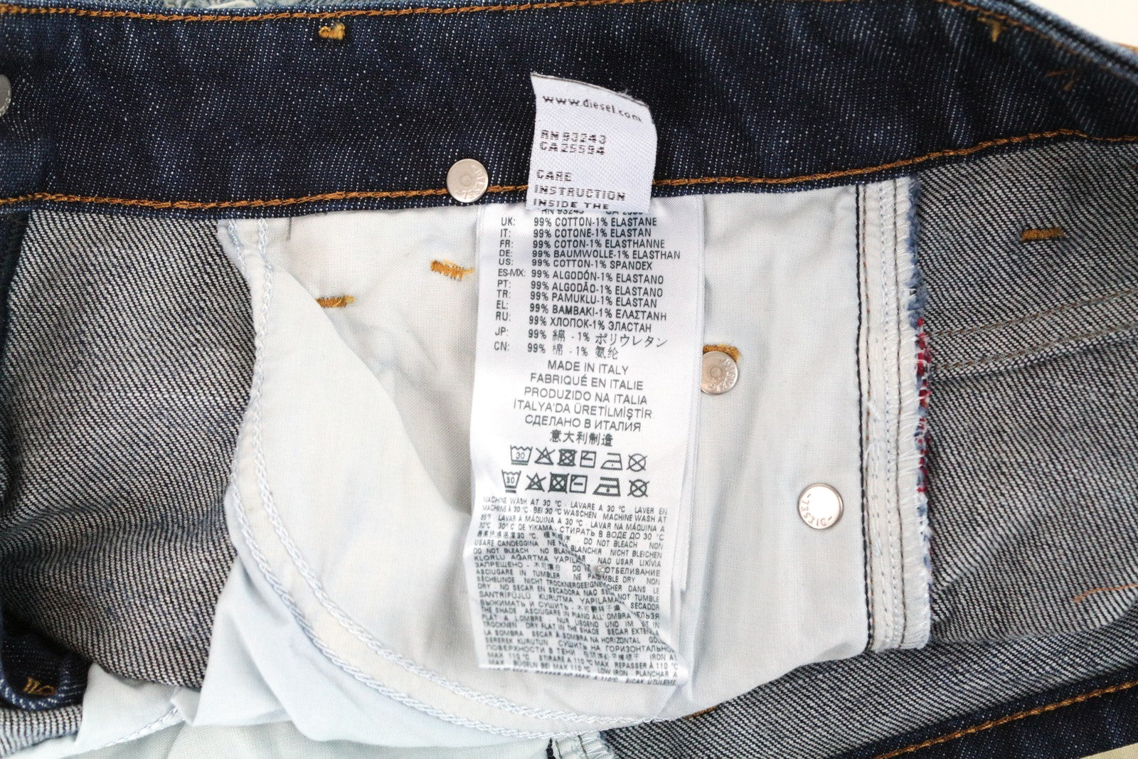 DIESEL D-Rifty 0092I vyriški džinsai W28/L34 Slim Fit, dirbtinės medvilnės, tamprios, mėlynos spalvos 