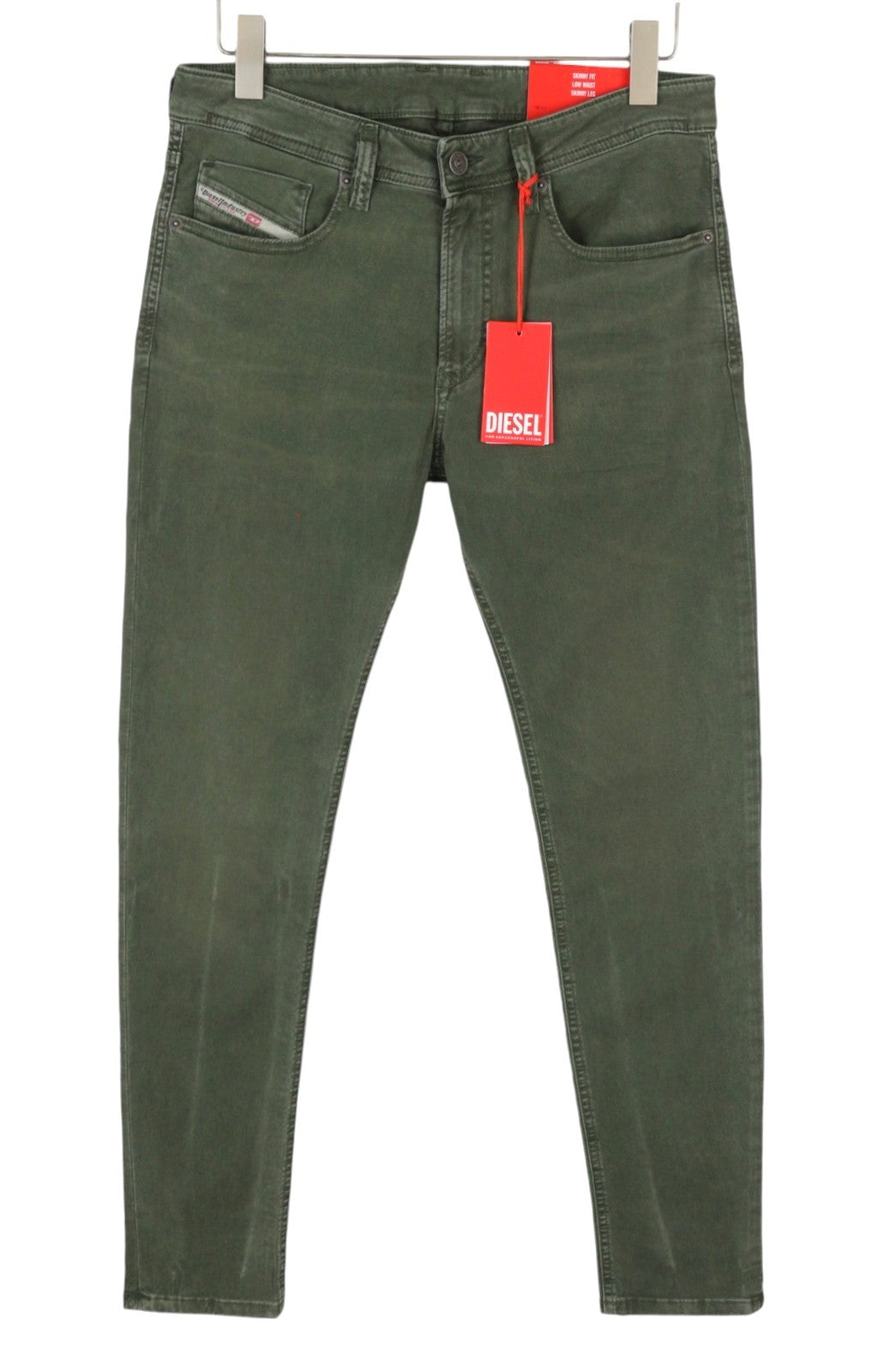 DIESEL 1979 Sleenker 0ENAK Men Jeans W32/L32 Green Whiskers Low Waist Skinny Fit