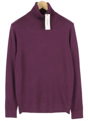 CALVIN KLEIN Merino Turtle Neck Men Jumper L Purple Knitted Pull On RRP129