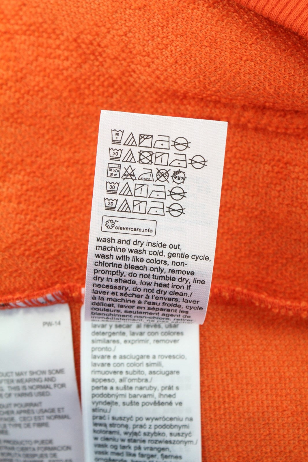 CALVIN KLEIN Badge Sherpa Half Men Sweatshirt L Orange Fleece Pull On RRP129