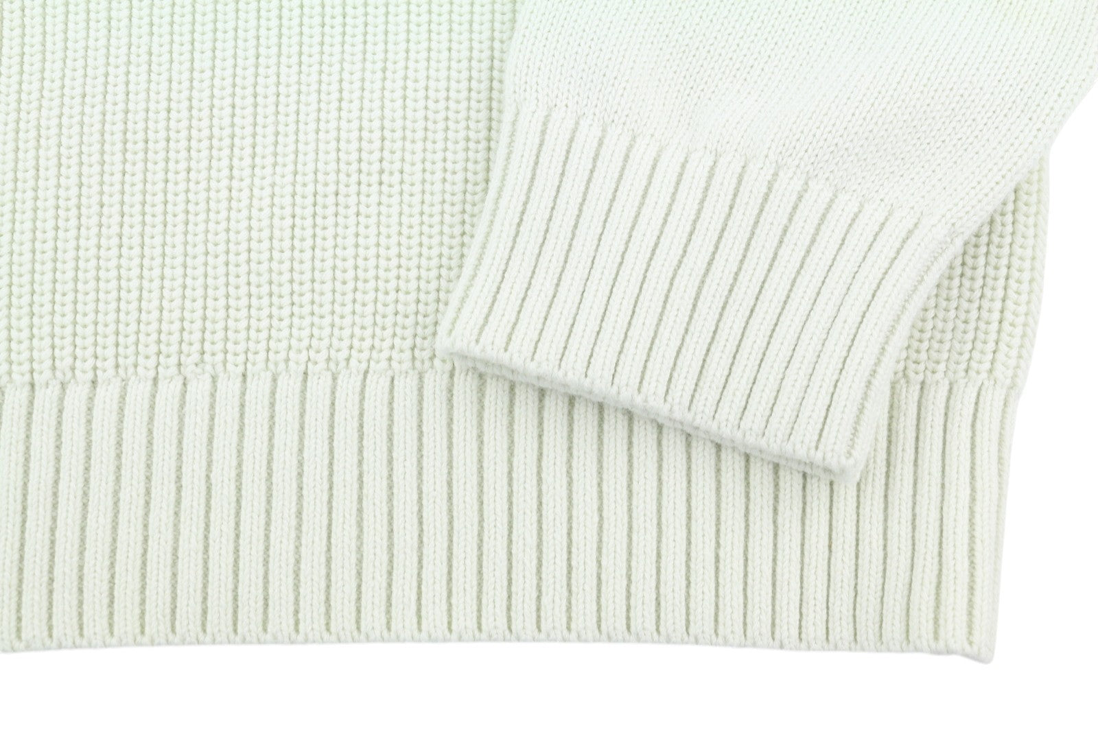 CALVIN KLEIN Stitch Blocking Men Jumper XS Off White Stripe Knit Crew Pull On