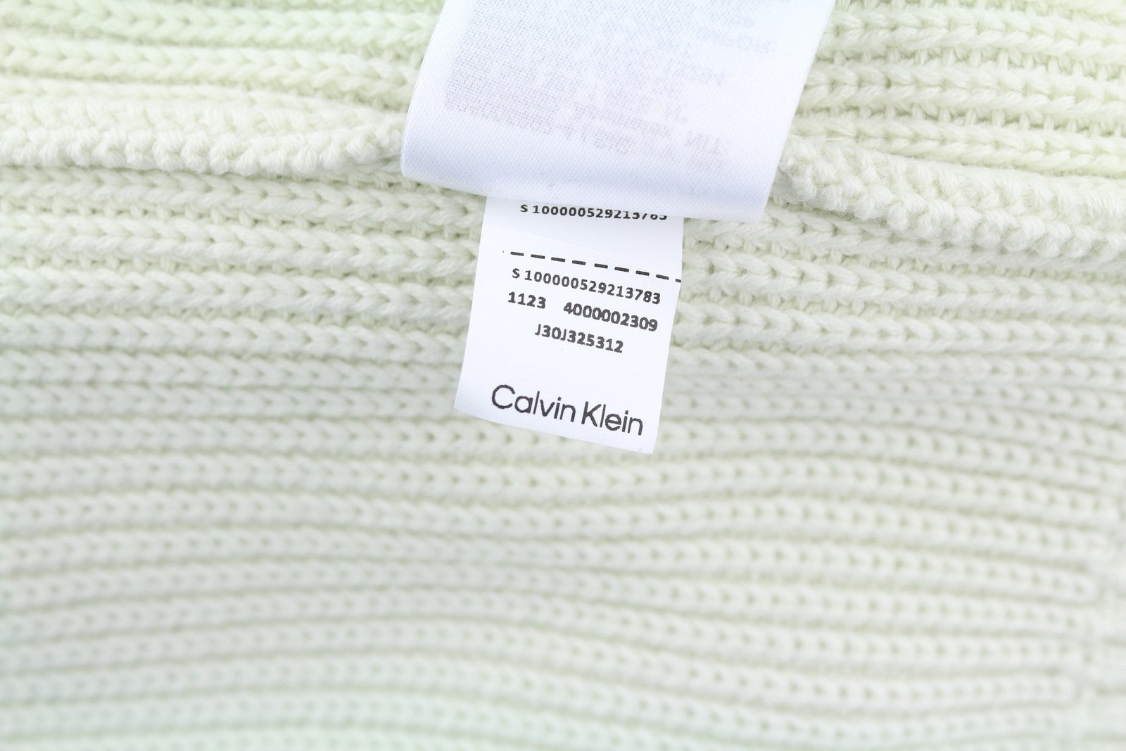 CALVIN KLEIN Stitch Blocking Men Jumper XS Off White Stripe Knit Crew Pull On