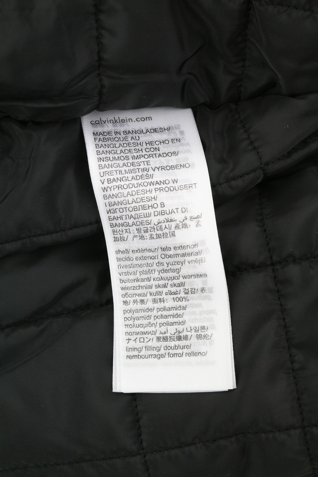 CALVIN KLEIN Men Jacket M Black Logo Print Insulated Loose Fit Bomber RR149
