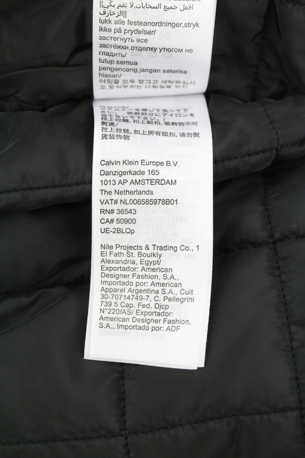 CALVIN KLEIN Men Jacket M Black Logo Print Insulated Loose Fit Bomber RR149