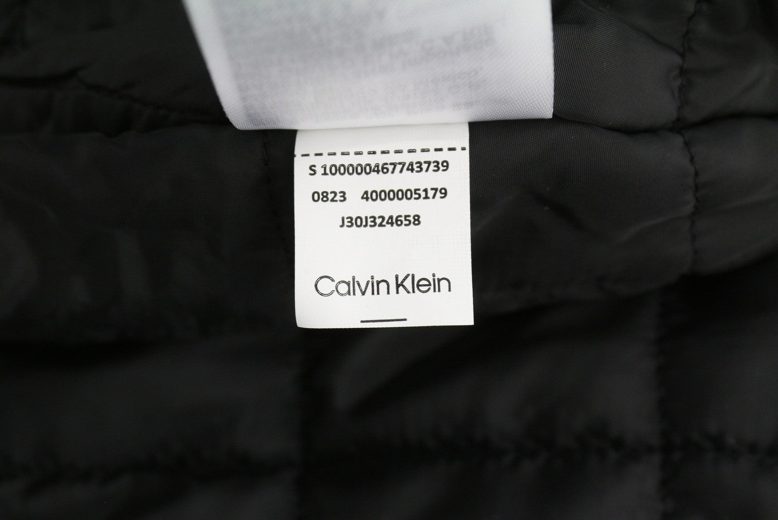 CALVIN KLEIN Men Jacket M Black Logo Print Insulated Loose Fit Bomber RR149
