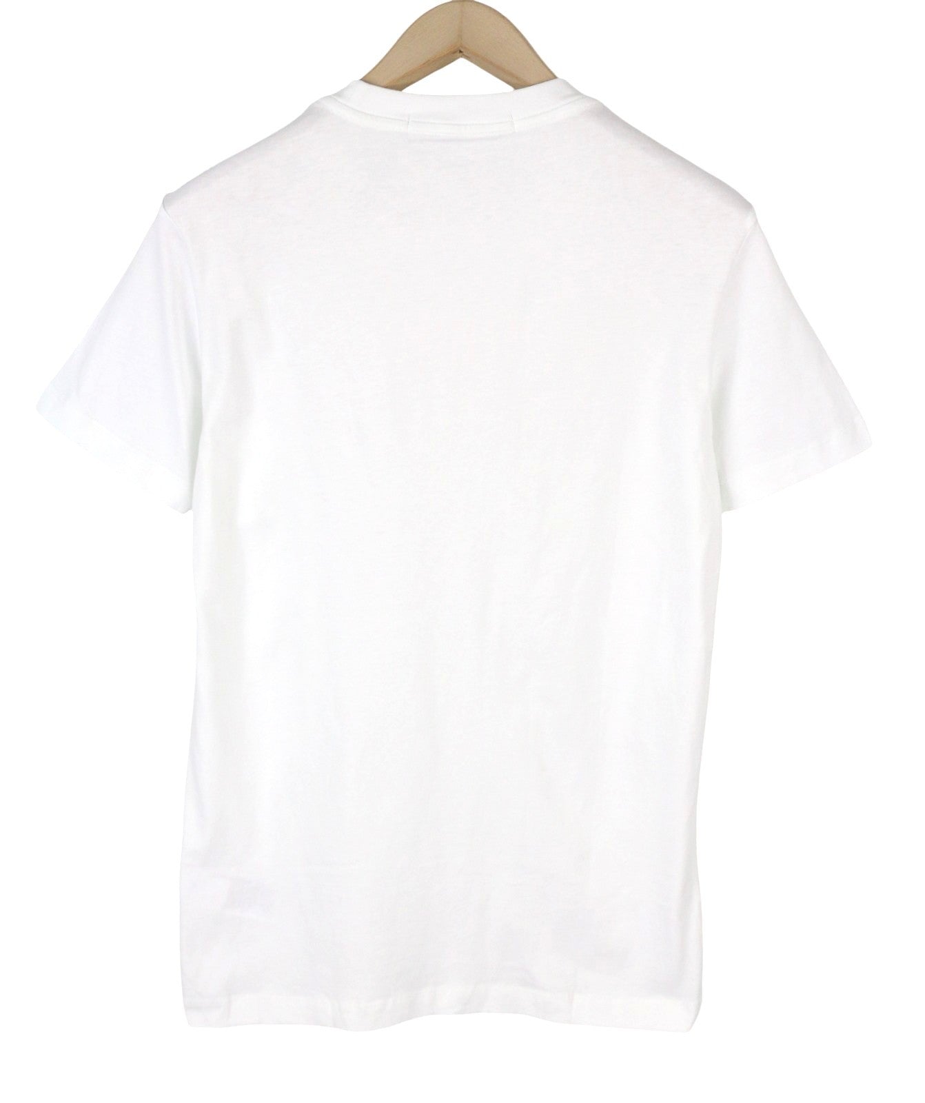 CALVIN KLEIN Men T-Shirt M White Cotton Tricot Front Logo Short Sleeved