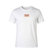 CALVIN KLEIN Men T-Shirt 2XL White Cotton Tricot Front Logo Short Sleeved