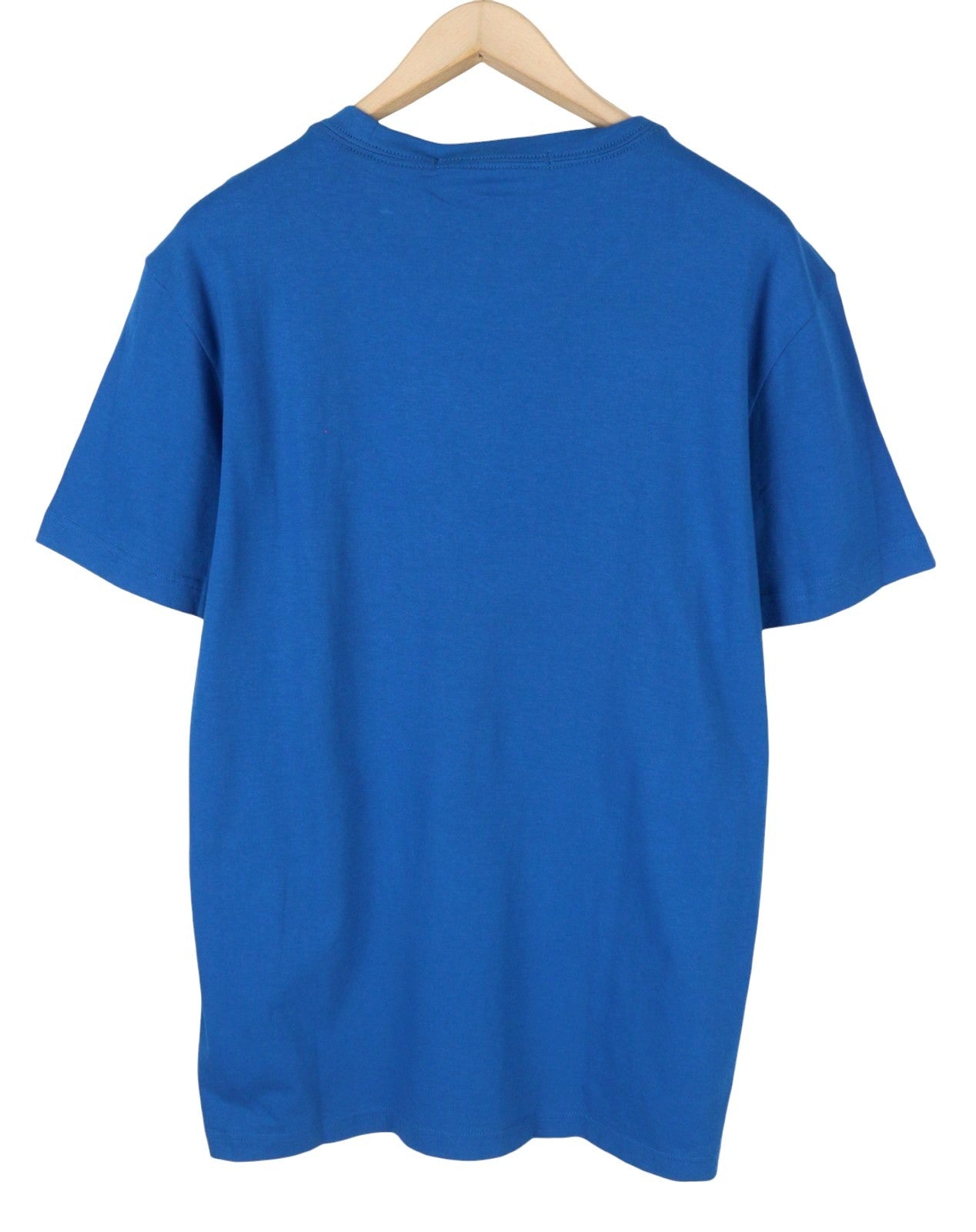 CALVIN KLEIN Men T-Shirt 2XL Blue Cotton Tricot Front Logo Short Sleeved