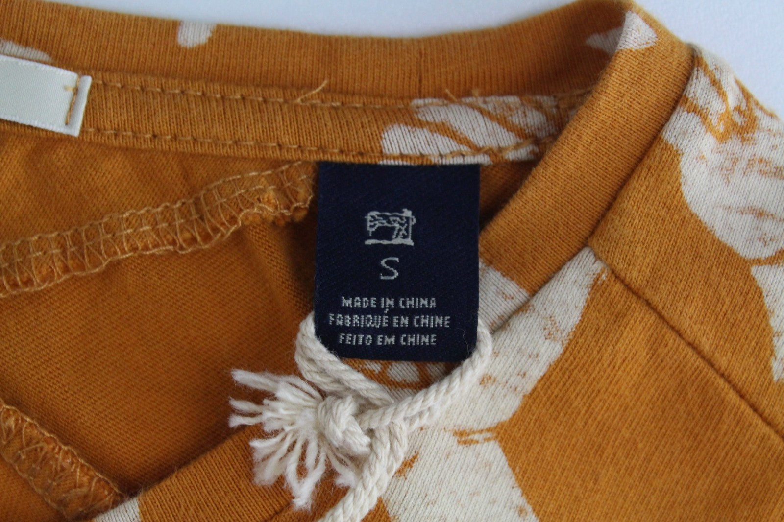 SCOTCH & SODA Ams Blauw Men T-Shirt S Orange Pure Cotton Short Sleeve Patterned