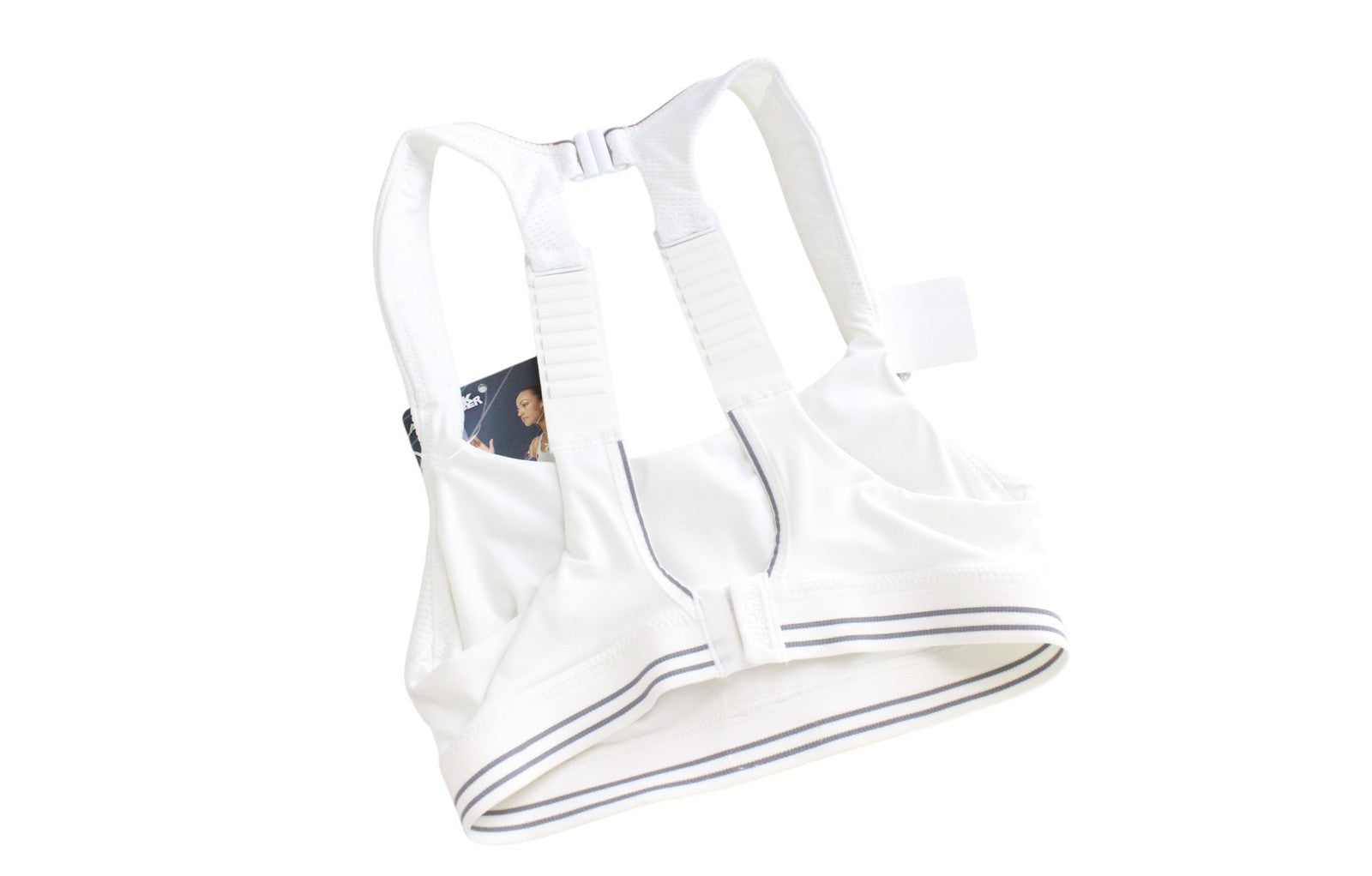 SHOCK ABSORBER Run Women Sport Bra UK32A White Stretch Adjustable Straps