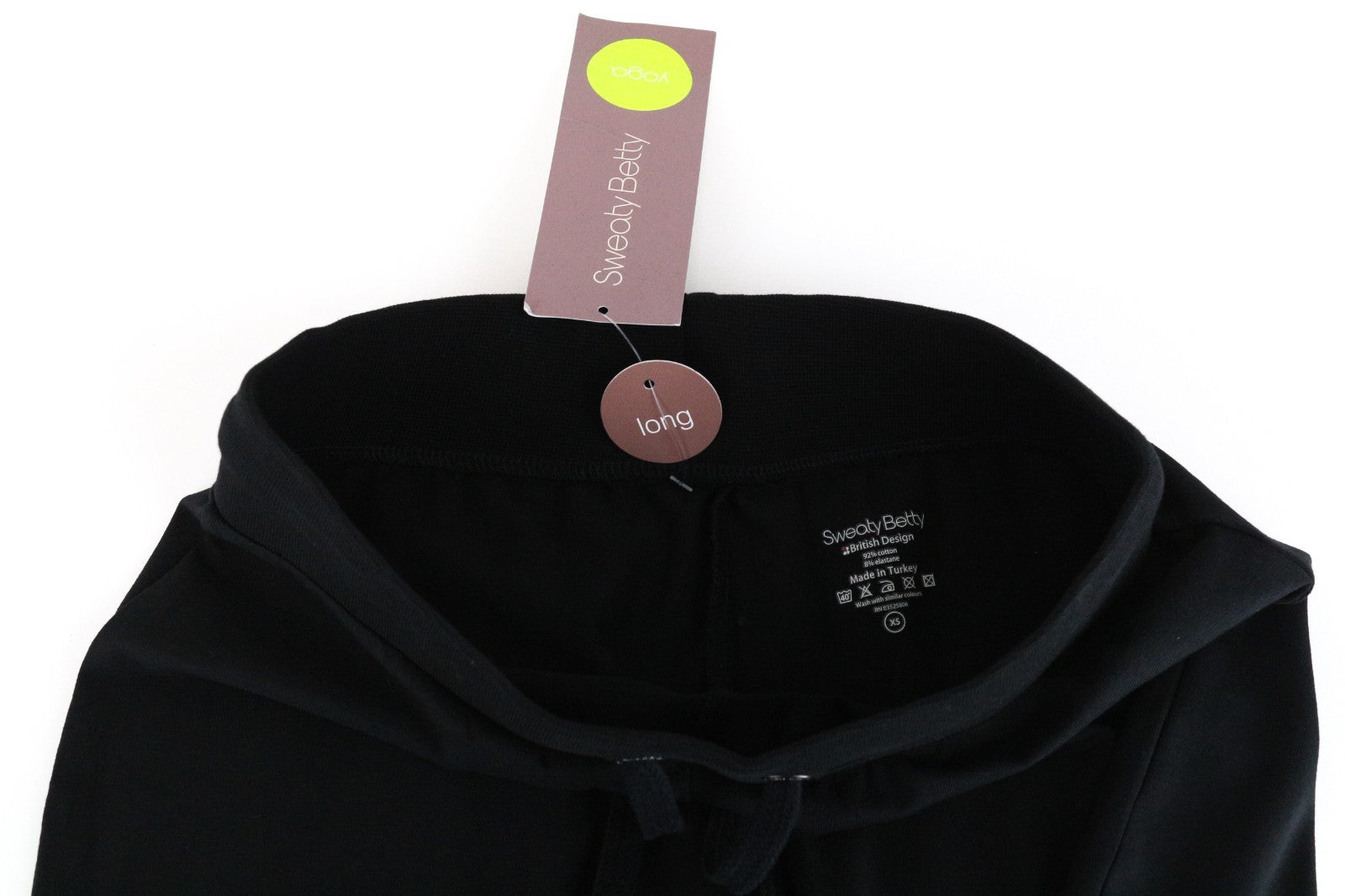 SWEATY BETTY Karma Yoga Women Sport Trousers XS Black Cotton Stretch Straight