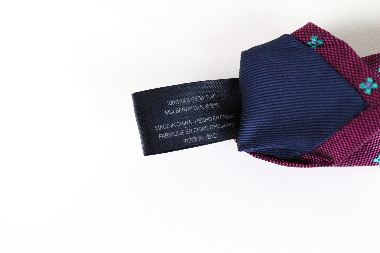 SUITSUPPLY Men Tie 148 x 8 cm Pink Purple Patterned Pure Silk Pointed-End