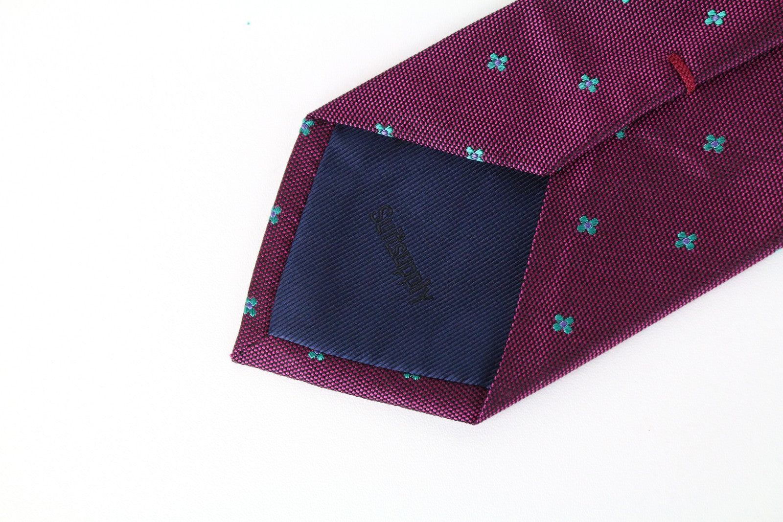 SUITSUPPLY Men Tie 148 x 8 cm Pink Purple Patterned Pure Silk Pointed-End
