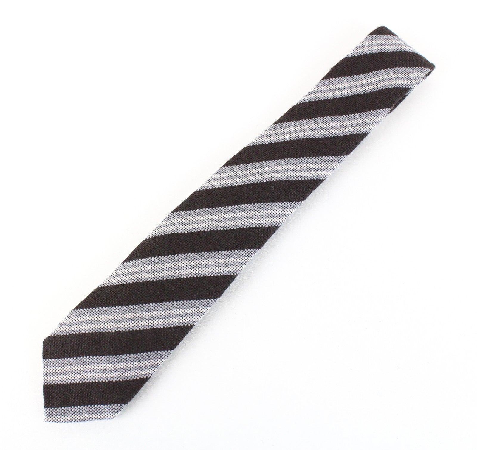 SUITSUPPLY Men Tie 150 x 8 cm Brown Wool Silk Striped Pointed-End Formal